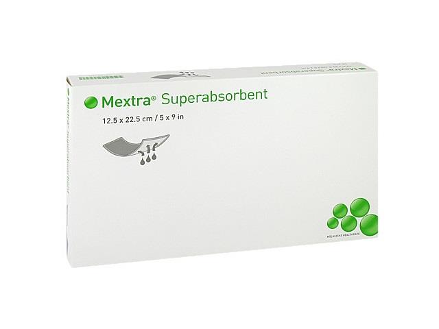 Opatr.specj. MEXTRA Superabsorbent 12,5x22,5 cm wysoce chł.z zabezp.hydrofob. interakcje ulotka opatrunek - 10 szt.