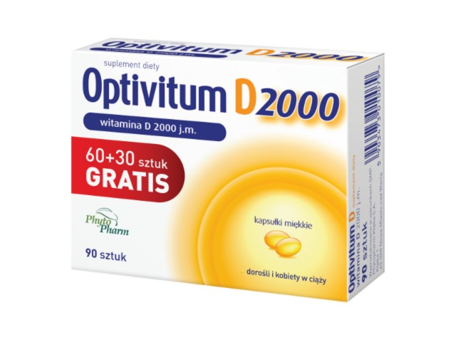 Optivitum D 2000 j.m. interakcje ulotka   90 kaps.