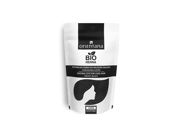 Orientana Bio Henna Farba do włosów długich naturalna roślinna hebanowa czerń interakcje ulotka farba do włosów - 100 g