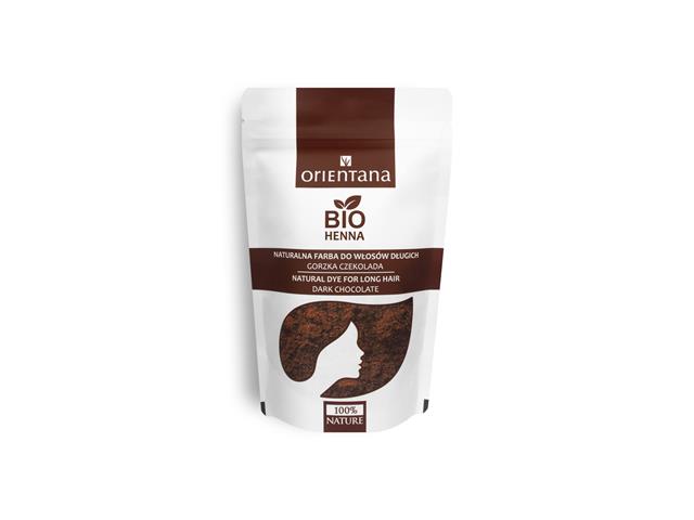 Orientana Bio Henna Farba do włosów krótkich i półdługich naturalna roślinna gorzka czekolada interakcje ulotka farba do włosów - 100 g