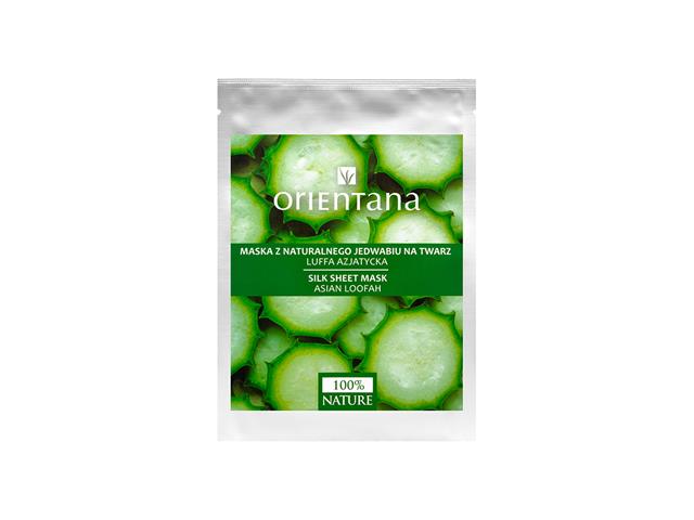 Orientana Maska na twarz z naturalnego jedwabiu luffa azjatycka interakcje ulotka maseczka - 1 szt.