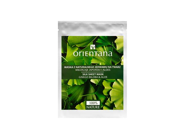 Orientana Maska na twarz z naturalnego jedwabiu miłorząb japoński, aloes interakcje ulotka maseczka - 22 ml