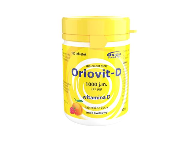 Oriovit-D 1000 j.m. (25 mcg) interakcje ulotka tabletki  100 tabl.