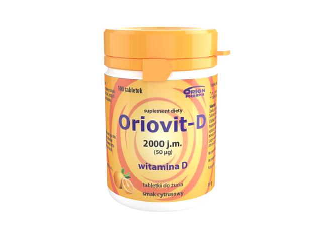 Oriovit-D 2000 j.m. (50 mcg) interakcje ulotka tabletki  100 tabl.