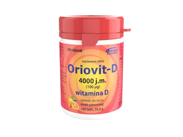 Oriovit-D 4000 j.m. 100 mcg interakcje ulotka tabletki  100 tabl.