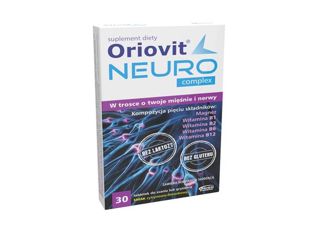 Oriovit Neuro Complex interakcje ulotka tabletki do ssania - 30 tabl.