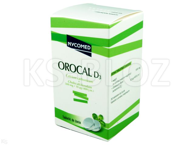 Orocal D3 interakcje ulotka tabletki do żucia 500mg+10mcg 30 tabl. | pojemnik