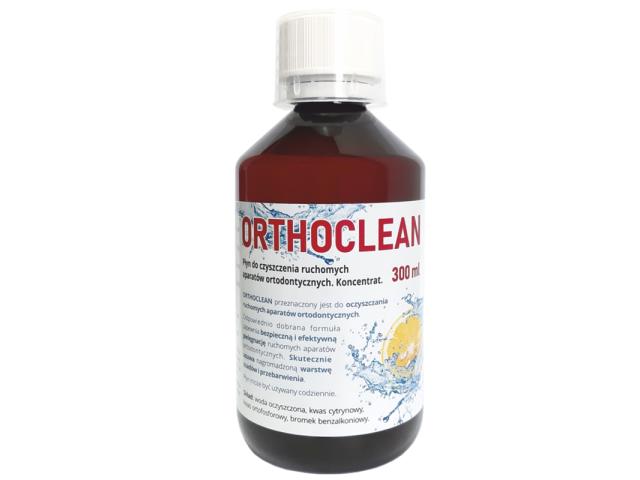 Orthoclean Płyn koncentrat do czyszczenia ruchomych aparatów ortodontycznych interakcje ulotka płyn - 300 ml