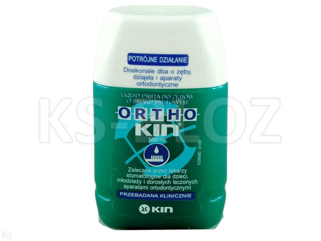 ORTHOKIN LIQUID Pasta do zębów miętowa interakcje ulotka pasta do zębów  100 ml