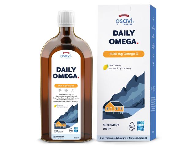 Osavi Daily Omega 1600 mg Omega 3 naturalny aromat cytrynowy interakcje ulotka olej  500 ml