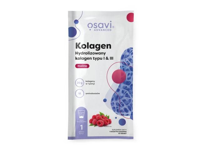 Osavi Kolagen Hydrolizowany Kolagen Typu I & III malina interakcje ulotka proszek - 1 sasz. po 22 g