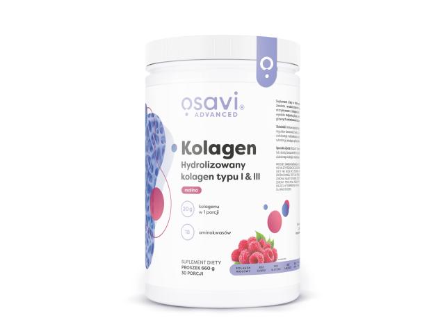 Osavi Kolagen Hydrolizowany Kolagen Typu I & III malina interakcje ulotka proszek - 660 g