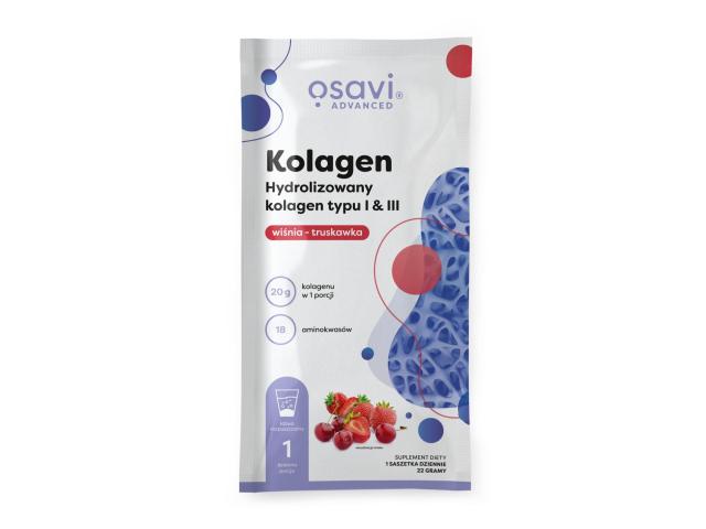 Osavi Kolagen Hydrolizowany Kolagen Typu I & III wiśnia-truskawka interakcje ulotka proszek - 1 sasz. po 22 g