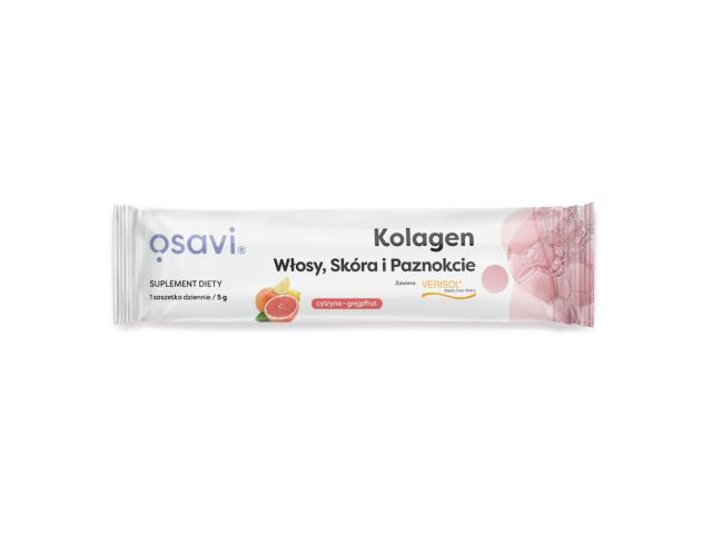 Osavi Kolagen Włosy, Skóra I Paznokcie cytryna-grejpfrut interakcje ulotka proszek - 5 g