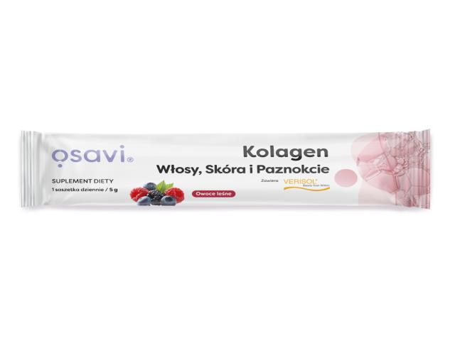 Osavi Kolagen Włosy, Skóra I Paznokcie owoce leśne interakcje ulotka proszek - 5 g