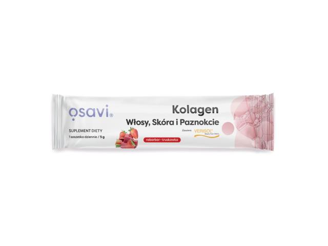 Osavi Kolagen Włosy, Skóra I Paznokcie rabarbar-truskawka interakcje ulotka proszek - 5 g