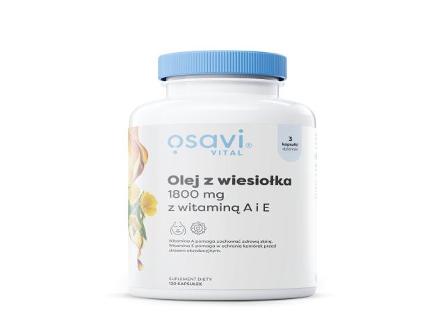 Osavi Olej z wiesiołka 1800 mg z witaminą A i E interakcje ulotka kapsułki miękkie  120 kaps.