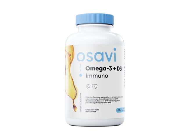 Osavi Omega-3 + D3 Immuno Cytryna interakcje ulotka kapsułki miękkie - 180 kaps.