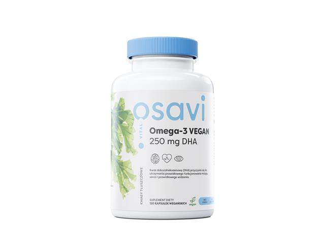 Osavi Omega-3 Vegan 250 mg DHA interakcje ulotka kapsułki miękkie  120 kaps.
