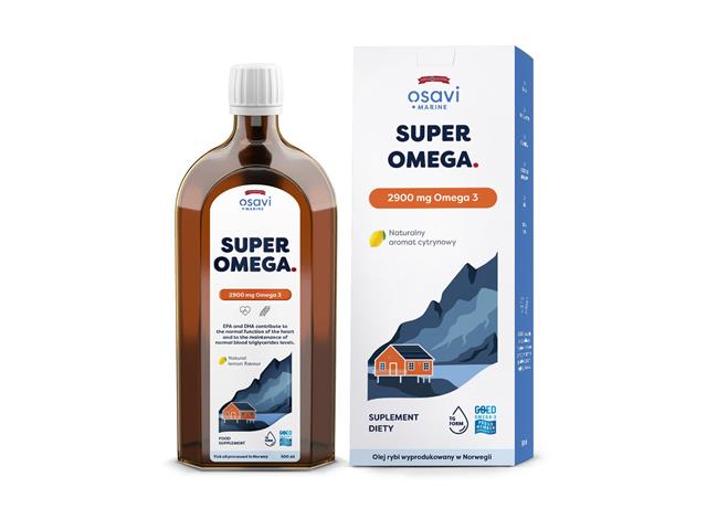 Osavi Super Omega, 2900mg Omega 3 naturalny aromat cytrynowy interakcje ulotka olej  500 ml