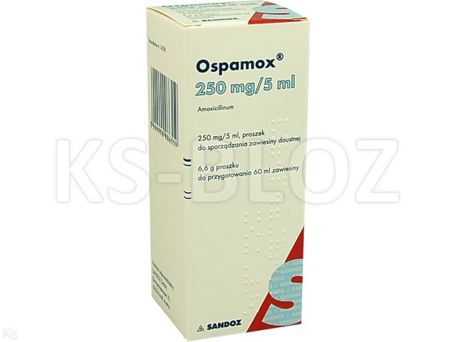 Ospamox 250 mg/5 ml interakcje ulotka proszek do sporządzania zawiesiny doustnej 250 mg/5ml 60 ml