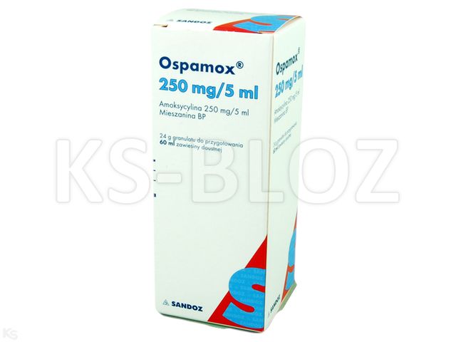 Ospamox interakcje ulotka granulat do sporządzania zawiesiny doustnej 250 mg/5ml 60 ml | 24 g