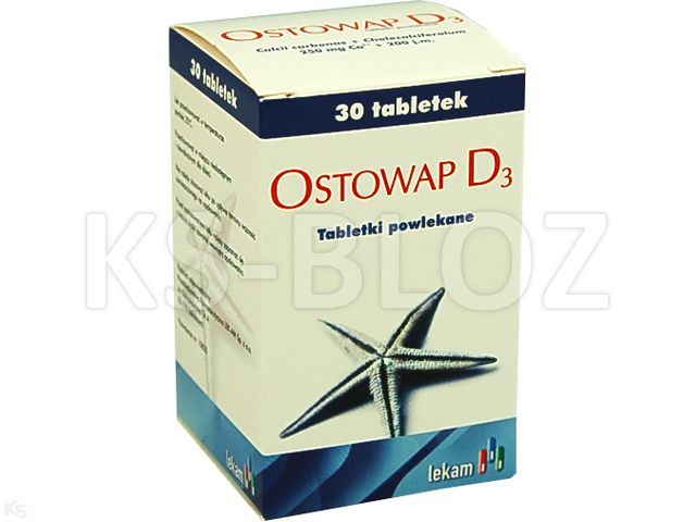 Ostowap D3 interakcje ulotka tabletki powlekane 250mg Ca2++200j.m. 30 tabl. (poj.)