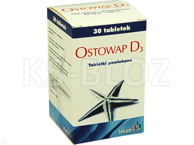 Ostowap D3 interakcje ulotka tabletki powlekane 250mg Ca2++200j.m. 30 tabl. | pojemnik