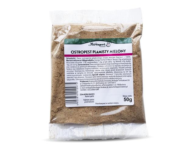 Ostropest Plamisty mielony interakcje ulotka zioła sypkie - 50 g