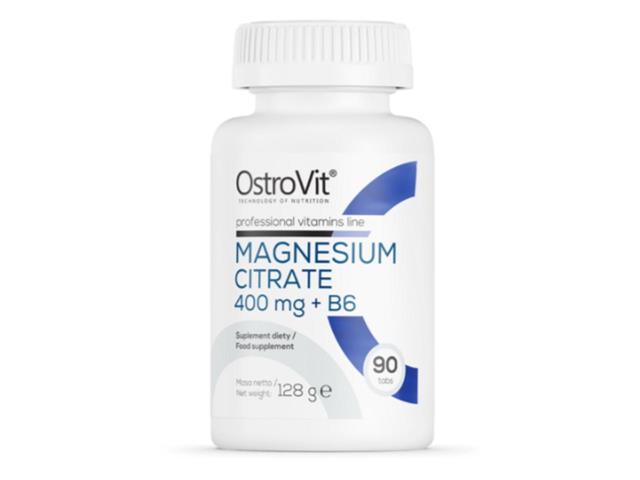 OstroVit Magnesium Citrate 400mg + B6 interakcje ulotka tabletki  90 tabl.