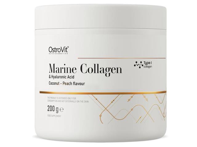 OstroVit Marine Collagen & Hyaluronic Acid smak coconut & peach interakcje ulotka proszek  200 g
