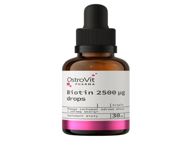 OstroVit Pharma Biotin 2500 mcg interakcje ulotka krople - 30 ml