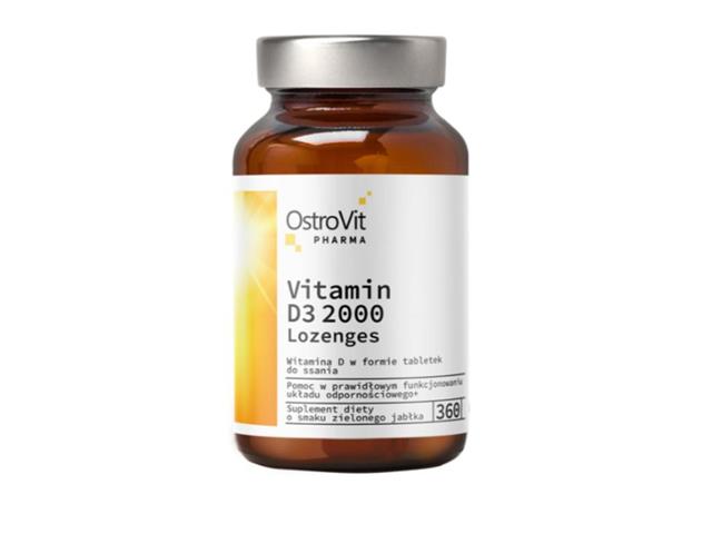OstroVit Vitamin D3 2000 lozenges interakcje ulotka tabletki do ssania - 360 tabl.