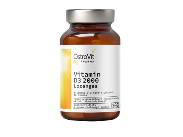 OstroVit Vitamin D3 2000 lozenges interakcje ulotka tabletki do ssania  360 tabl.