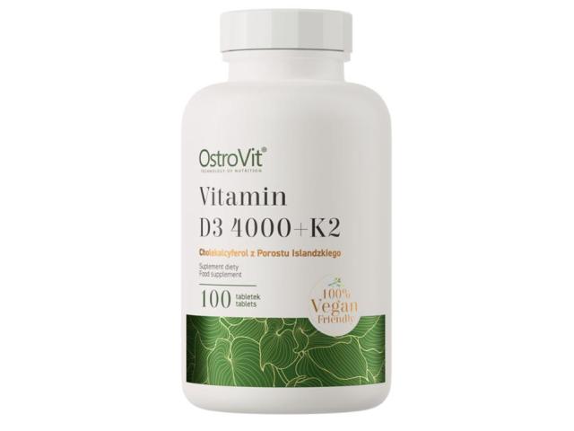 OstroVit Vitamin D3 4000 IU + K2 vegan interakcje ulotka tabletki - 100 tabl.