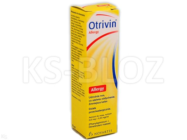 Otrivin Allergy interakcje ulotka aerozol do nosa, roztwór (2,5mg+250mcg)/ml 15 ml