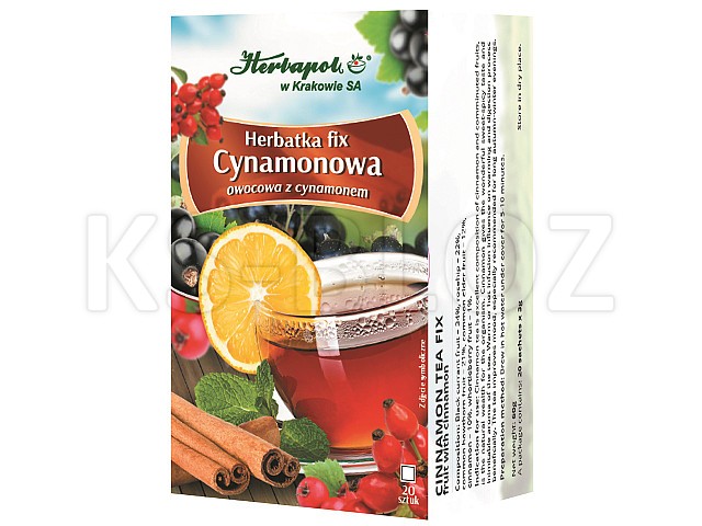 Owocowo Cynamonowa Fix Herbatka interakcje ulotka  3 g 20 toreb.