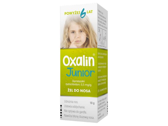 Oxalin Junior interakcje ulotka żel do nosa 500 mcg/g 10 g