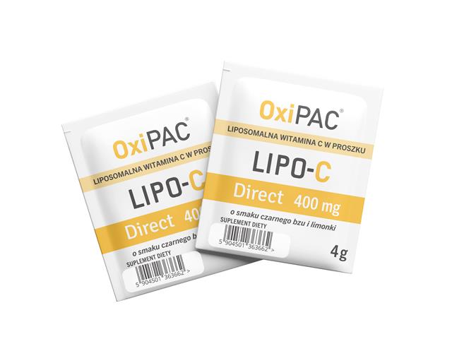 OXI-Pac Lipo-C Direct o smaku czarnego bzu i limonki interakcje ulotka proszek  4 g