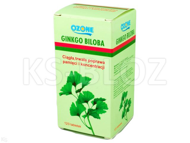 Ozone Ginkgo Biloba interakcje ulotka tabletki 40 mg 120 tabl.