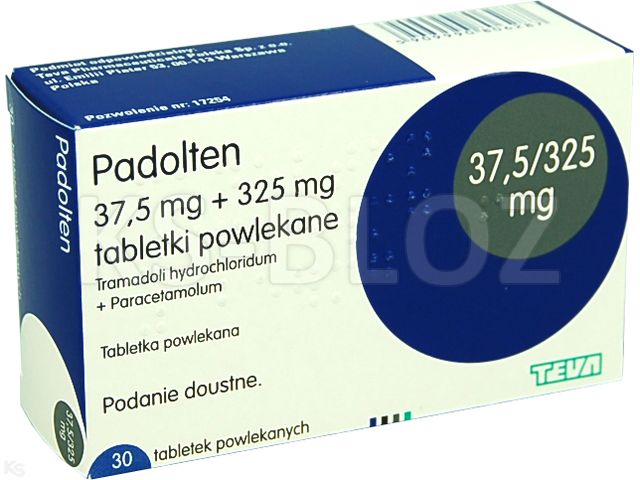 Padolten interakcje ulotka tabletki powlekane 37,5mg+325mg 30 tabl.