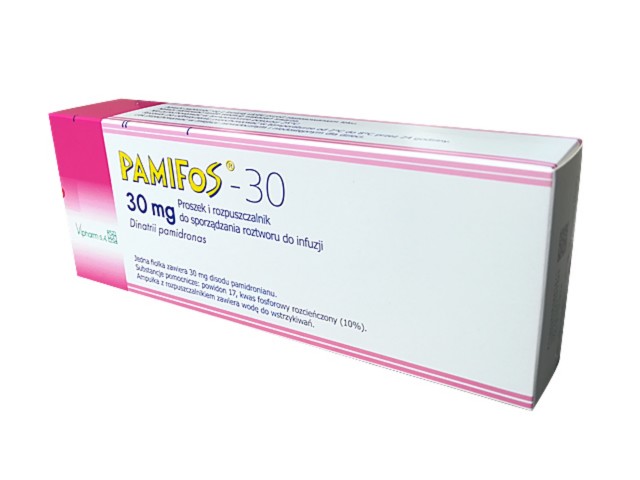 Pamifos-30 interakcje ulotka proszek i rozpuszczalnik do sporządzania roztworu do infuzji 30 mg 2 fiol.s.subs. | +2 rozp.szkło