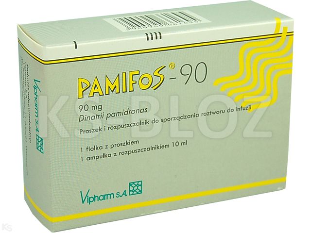 Pamifos 90 interakcje ulotka proszek i rozpuszczalnik do sporządzania roztworu do infuzji 90 mg 1 fiol.s.subs. po 10 ml | + rozp.szkło