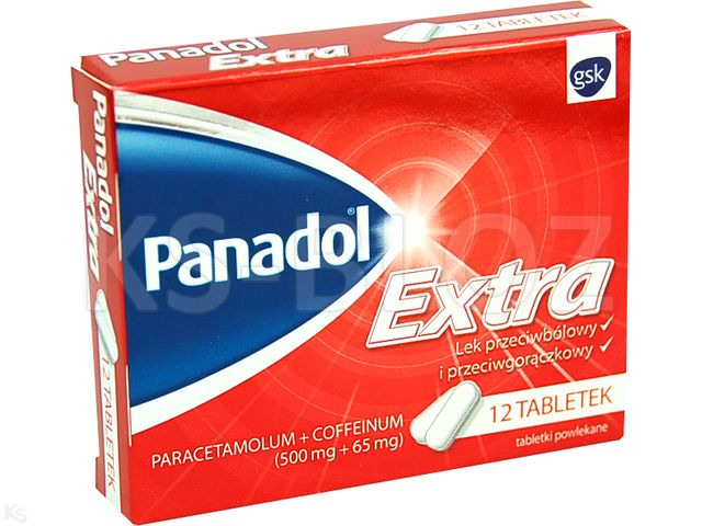 Panadol Extra interakcje ulotka tabletki powlekane 500mg+65mg 