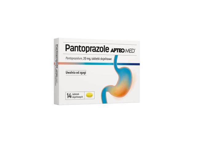 Pantoprazole Apteo Med interakcje ulotka tabletki dojelitowe 20 mg 14 tabl. (blist.)