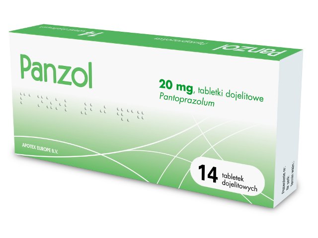 Panzol interakcje ulotka tabletki dojelitowe 20 mg 14 tabl. | 2 blist.po 7 szt.