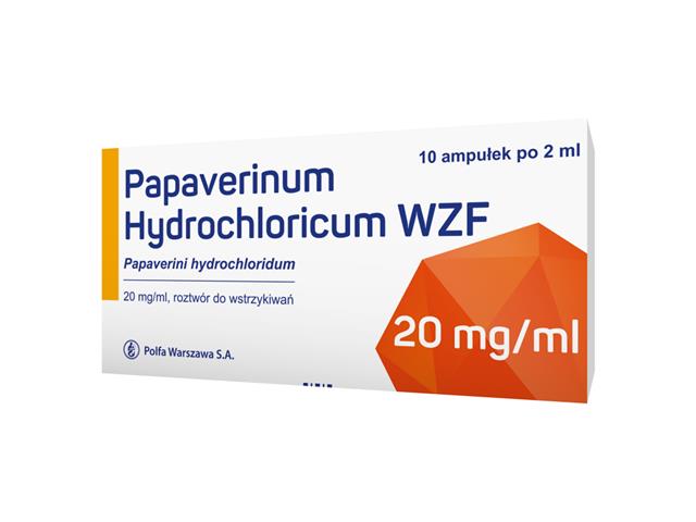 Papaverinum Hydrochloricum WZF interakcje ulotka roztwór do wstrzykiwań 20 mg/ml 10 amp. po 2 ml