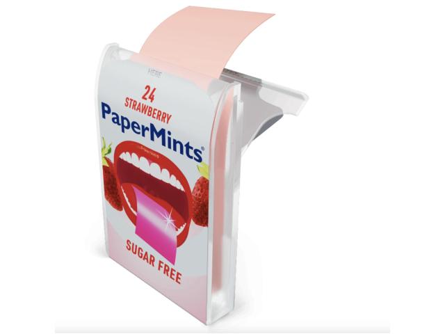 Paper Mints Listki do ust odświeżające truskawkowe interakcje ulotka listek rozpuszczający się w ustach 24 szt.