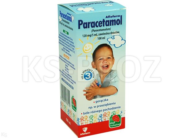 Paracetamol Aflofarm interakcje ulotka zawiesina doustna 120 mg/5ml 100 ml