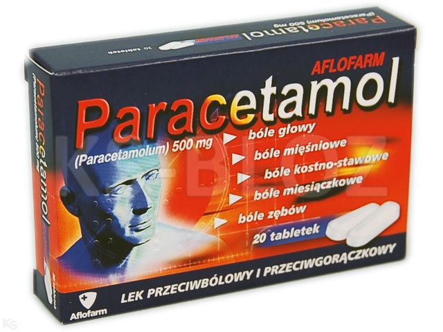 Paracetamol Aflofarm interakcje ulotka tabletki 500 mg 20 tabl.